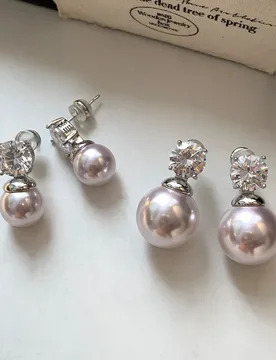 S925 Silver Needle Rose Purple Pearl Earrings Women's Light Luxury Fashion Design Women's Accessories Jewelry Wholesale - Aliexpress - FashionsVida