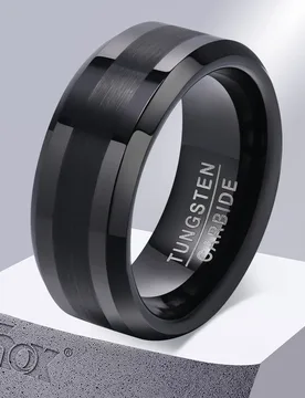 Vnox 8mm Tungsten Wedding Band for Men, Anti Scratch Metal Ring, Black Silver Color Simple Plain Male Wedding Rings - Aliexpress - FashionsVida