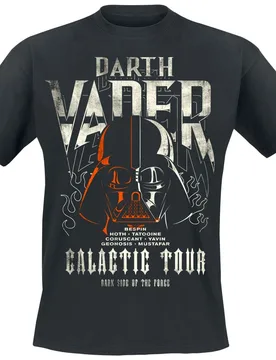 Disney T-Shirt - DARTH VADER GALACTIC TOUR POSTER - M bis XL - für Männer - Größe XL - schwarz - Lizenzierter Fanartikel - Männer - male - Star Wars - FashionsVida