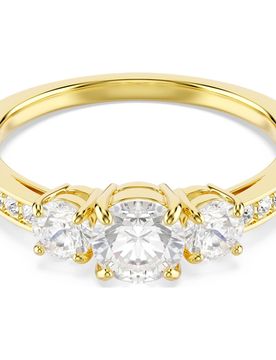 Stilla Attract Ring, Rundschliff, WeiÃŸ, 18K Goldbeschichtet Unisex 55
