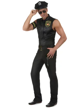 Polizist-Herrenkostüm Uniform schwarz - KARNEVAL-MEGASTORE - FashionsVida