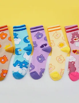 Pares de calcetines con forma de oso con corazón de , calcetines tipo crew con osos con corazón lindos, aptos para uso diario, fiestas, cumpleaños - Shein - FashionsVida