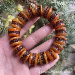 Natural Tibetan old yak bone skull bead single-loop bracelet Buddhist prayer beads