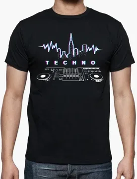 Unique New York City Silhouette DJ Techno T-Shirt. Summer Cotton O-Neck Short Sleeve Mens T Shirt New S-3XL - Aliexpress - FashionsVida