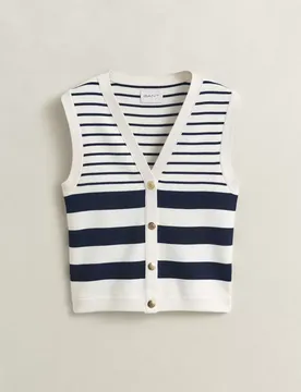 XL STRIPED KNIT VEST female