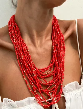 Ingemark Multilayer Boho Red Seed Beads Chain Necklace for Women Fashion Statement Collar on Neck 2025 Fashion Jewelry Female - Aliexpress - FashionsVida