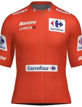 Maillot à Manches Courtes La Vuelta Red 2026 - Santini - FashionsVida
