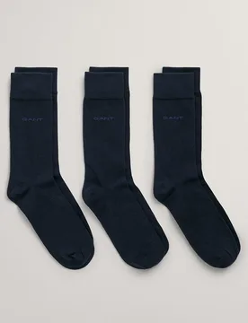 Paquete de tres pares de calcetines de algodón suave de hombre - Gant - FashionsVida