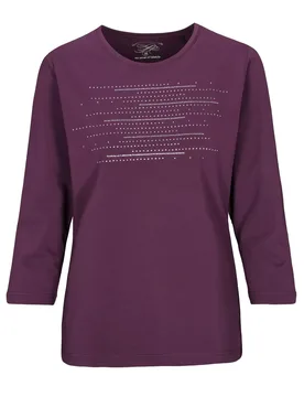 Rdh.-Shirt, 3/4 Arm, Steinchen female - 38 - FashionsVida