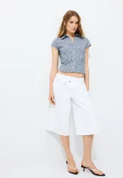 Kurzarmhemd mit Unterbrustnaht Marineblau L