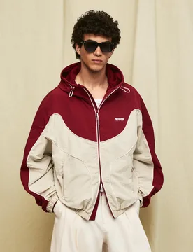 Blouson Coupe-Vent Capuche S Rouge - Bershka - FashionsVida