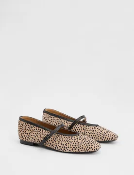 Womens Christina Faux Suede Mary Jane Ballet Flats - Leopard - Size Uk 5 - Wallis - FashionsVida