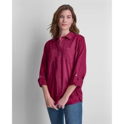 Camisa de mujer fluida con cierre de botones