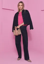 Rinsed Wide Leg Jeans female Blau