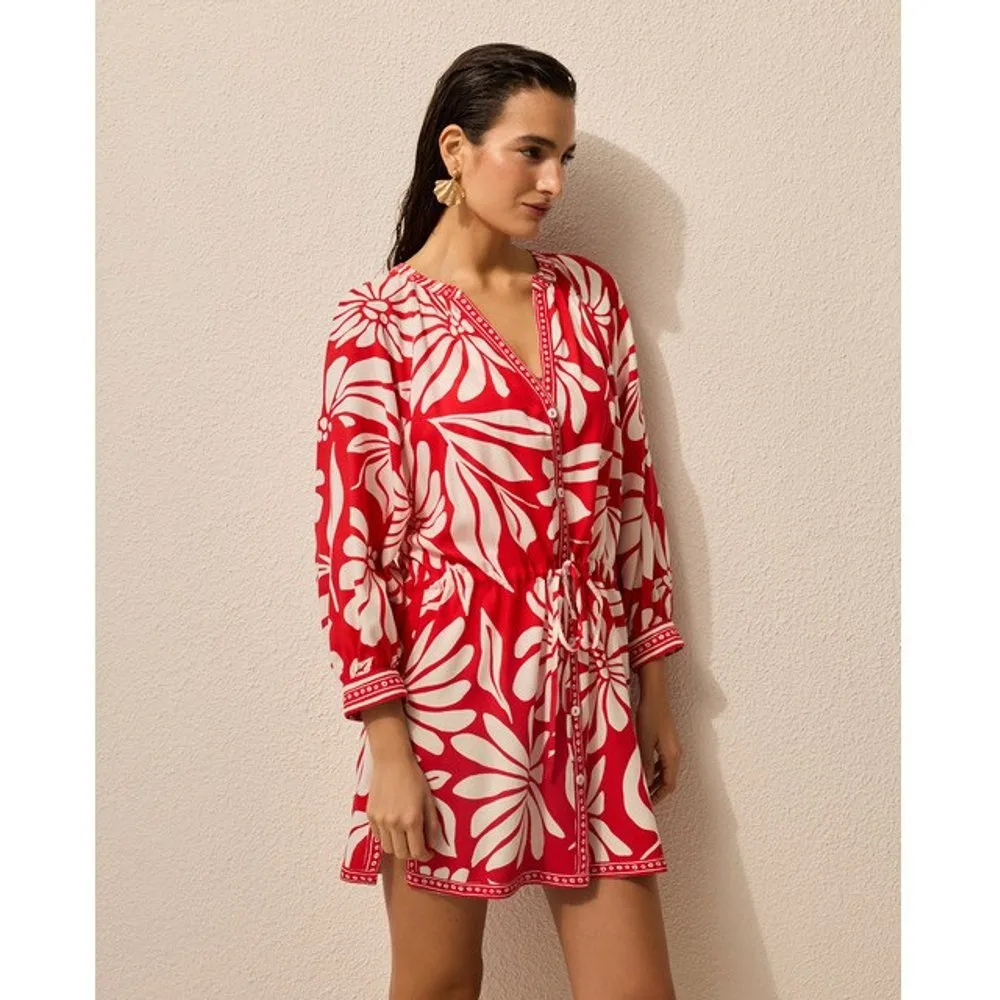 Camisola floral mujer con cinturón - Énfasis - FashionsVida
