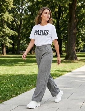 Pantaloni wide leg - grigio scuro