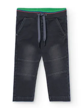 Boboli Pantaloni Denim Knit Black 8 Anni - BÒBOLI - FashionsVida