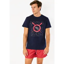 Camiseta de hombre en color manga corta