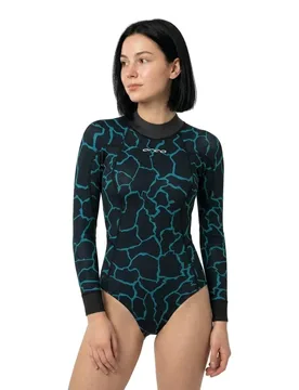 Costume Da Bagno A Maniche Lunghe Mantra Blue print S - Orca - FashionsVida
