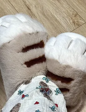 Ins Cat Paw Slippers Adults Winter Flip Flops Men Warm Fur Slides Fluffy Kitty Fuzzy House Shoes Unisex Animal Claw Slippers Man - Aliexpress - FashionsVida