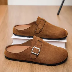 Fashionable and Simple Casual Men's Shoes for Spring and Summer, New Soft Soled Outdoor Comfortable Semi Slippers for Men，39-44