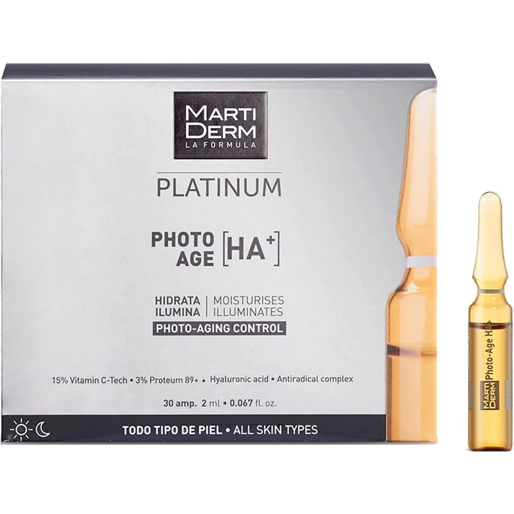 Ampollas Platinum Photo-Age HA+ - MartiDerm - FashionsVida