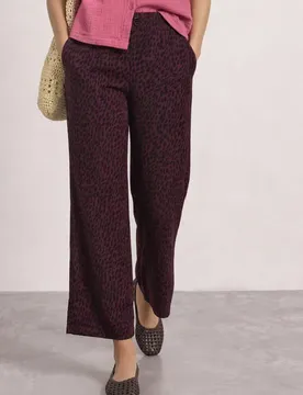 Mid Waist Straight Leg Hose mit Print female Rot