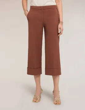 Pantalones de mujer cropped the tailoring lab ajuste regular cierre con corchete y cremallera - Motivi - FashionsVida