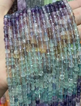 Natural Stone Beads Faceted Gradient Fluorite Beads Cube Gemstone Spacer Beads 4-5mm Bracelet Necklace Jewelry Making - Aliexpress - FashionsVida