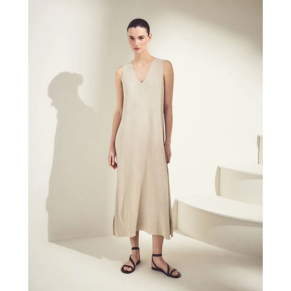 Vestido midi manga corta liso de mujer - Woman El Corte Inglés - FashionsVida