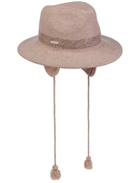 Milled Wool Fedora Hat with Ear Flaps by - beige - Damen - Size: One Size - Seeberger - FashionsVida