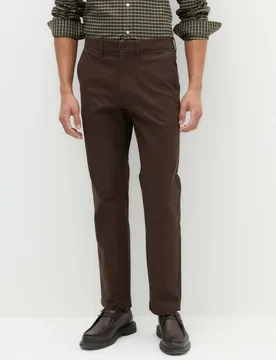 Regular Fit Twill Chinos Bitter Chocolate male - M&S - FashionsVida