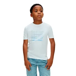 Jeans Maglietta A Maniche Corte Stacked Logo White 11-0601 Tcx 14 Anni