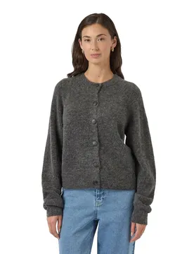 Cardigan Johi Wool Blend Medium Grey Melange XS