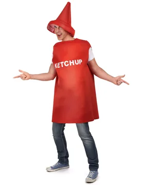 Ketchup-Kostüm Ketchub-Tube rot-weiss - KARNEVAL-MEGASTORE - FashionsVida