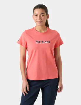 Women’s The Ocean Race T-Shirt Pink S - Sunset Pink - Female - Helly Hansen - FashionsVida