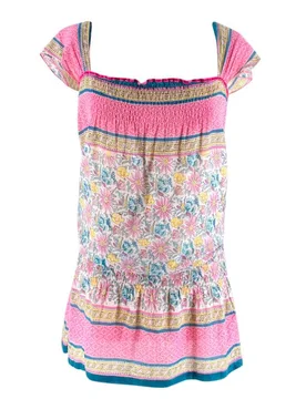 Lolita Jaca St Barth Floral Print Top - Lolita Lempicka - FashionsVida