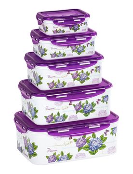 Dosen-Set "Hortensie", 5 Stück mehrfarbig