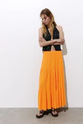 Flowy Paneled Midi Skirt (Size: )