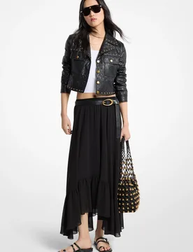 Falda larga asimétrica de georgette - MICHAEL Michael Kors - FashionsVida