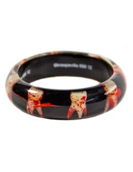 Kreepsville Gothic Armreif Zähne schwarz-weiss-rot