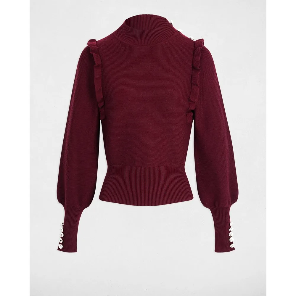 Jersey de mujer con cuello perkins - Morgan - FashionsVida