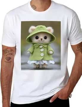 Little bear with green coat and hat T-Shirt graphic t shirts for man man graphic t shirt T-Shirt - Aliexpress - FashionsVida