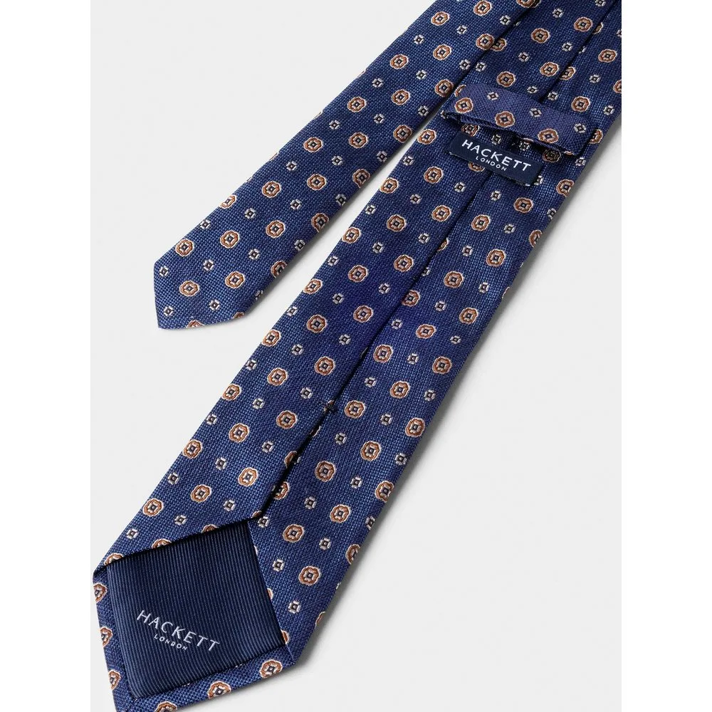 Corbata de seda con diseño de medallones - hecha en italia - Hackett - FashionsVida