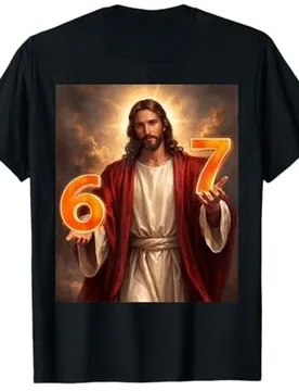 Y2k Humor God Six Seven Jesus 67 Meme Funny Graphic T-Shirt Fashion Jesus Christian Faith Streetwear Novelty Saying Tee Top - Aliexpress - FashionsVida