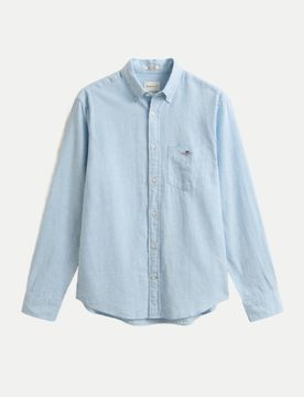 Gant Leinenhemd Regular-Fit Blau XL