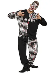 Blutiges Clown-Kostüm für Herren Halloween-Kostüm schwarz-weiss - male