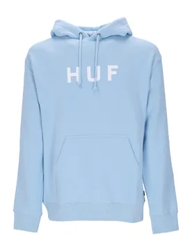 Felpa Cappuccio Uomo Essentials Og Logo P/o Hoodie Light Blue - Huf - FashionsVida