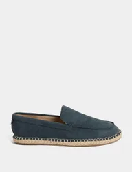 Suede Slip-On Espadrille Loafers Blue male