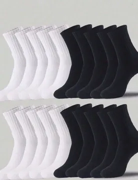 Pares/10 Pares/20 Pares de Calcetines Deportivos Casuales para Parejas, Adecuados para Actividades Diarias en el Hogar y al Aire Libre, Talla: (35~39) - Shein - FashionsVida